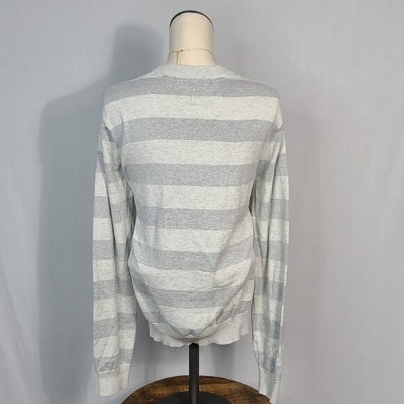 Billabong Gray/White Striped Cardigan SZ L - Picture 4 of 4